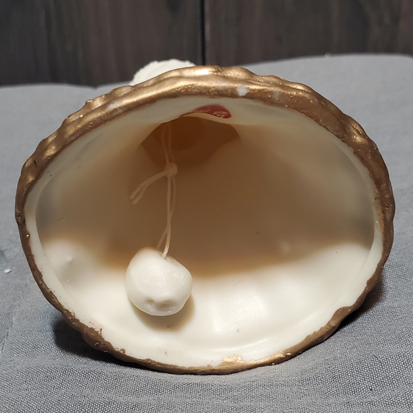 Holiday Snow Angel Cherub White Bell Figurine Ornament Decor Pray Gold Snowbaby - Picture 5 of 6